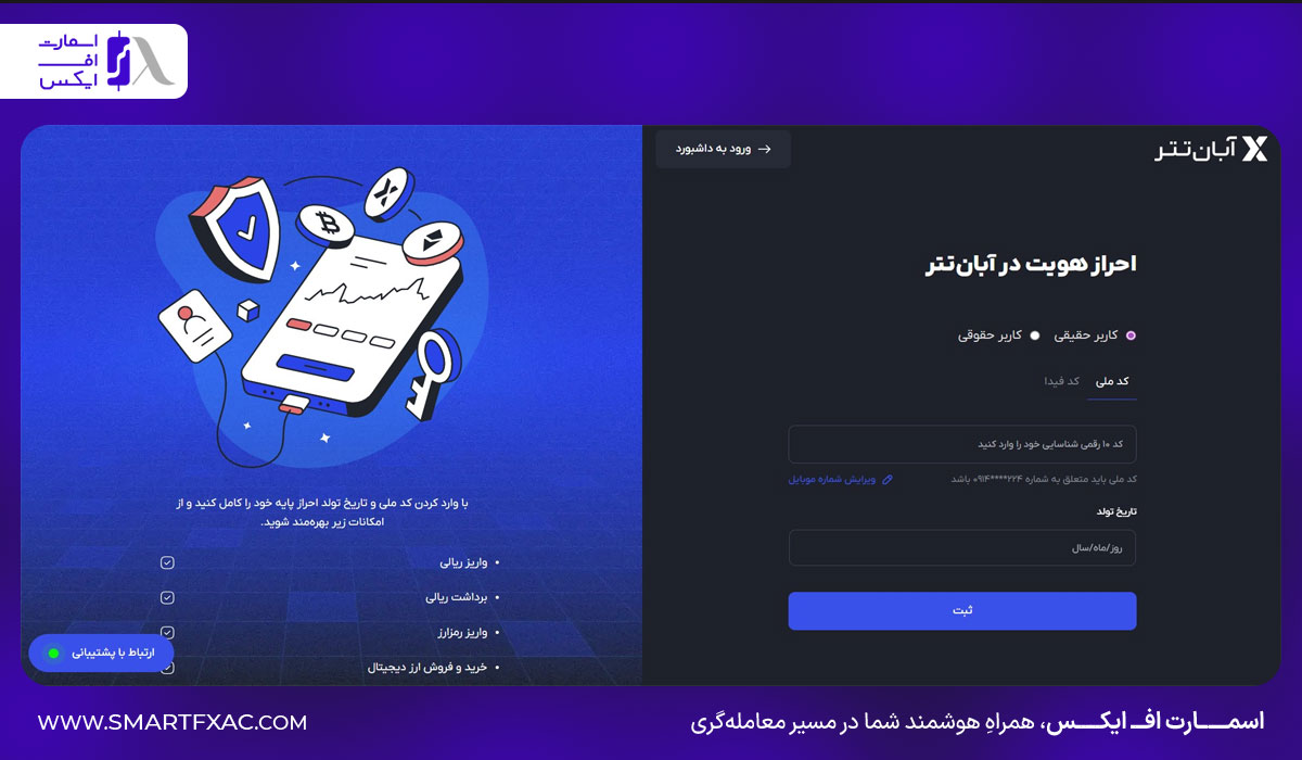 آموزش احراز هویت در صرافی آبان تتر