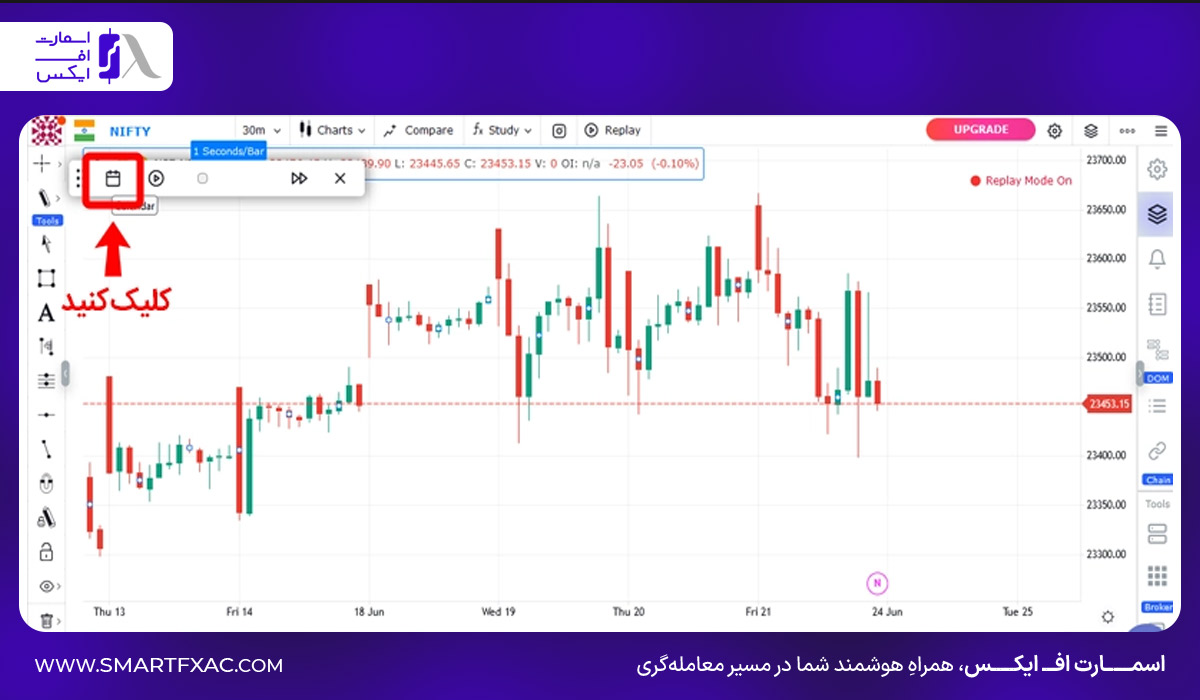 انتخاب تاریخ در بخش Calendar