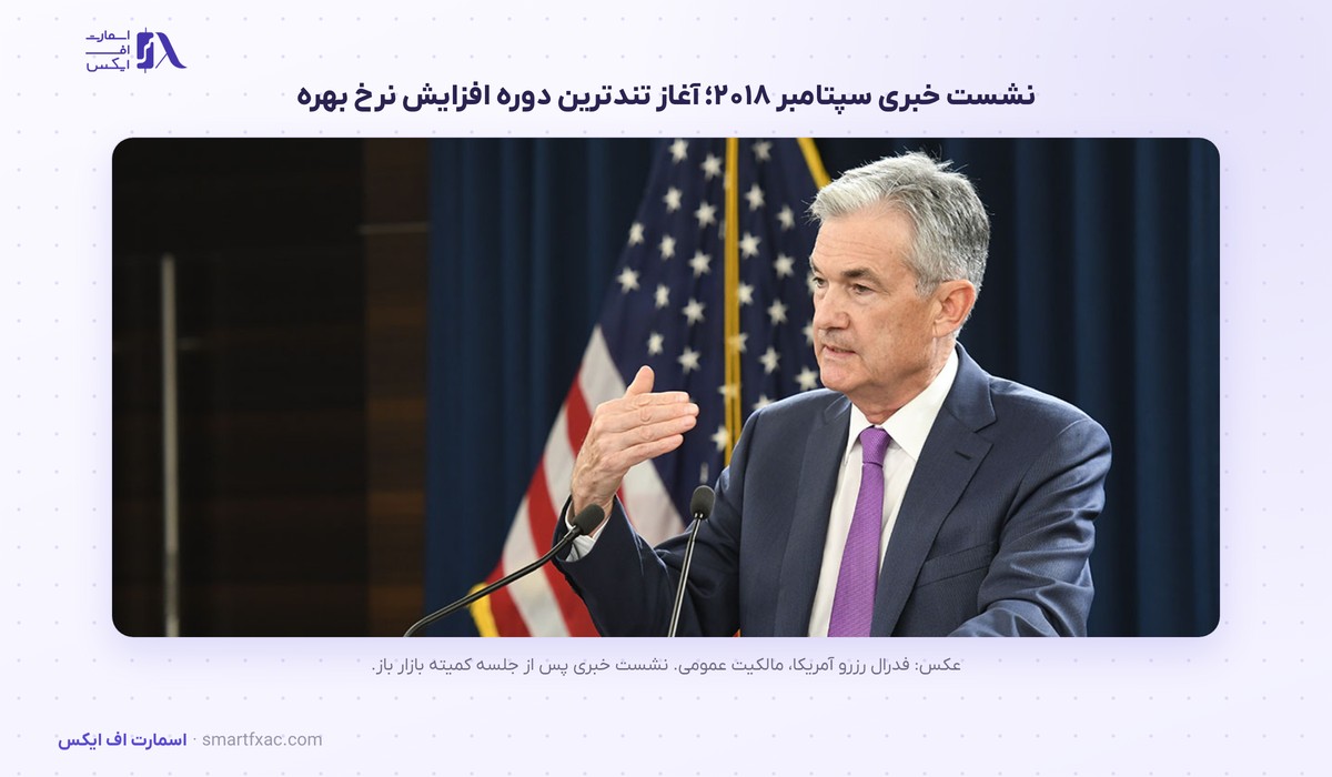 جروم پاول، رئیس پیشین فدرال رزرو آمریکا 3 نشست خبری جروم پاول پس از جلسه FOMC در سپتامبر ۲۰۱۸