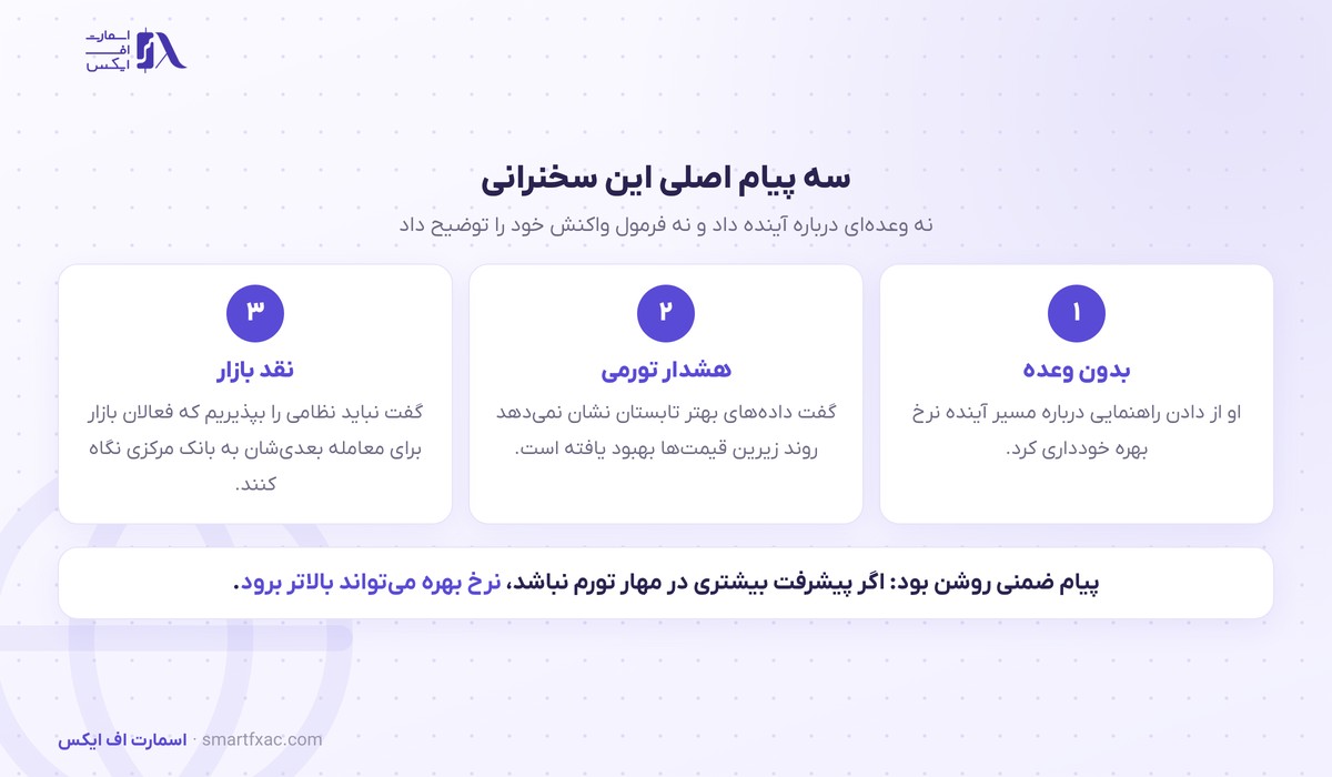 وارش سیگنالی درباره نرخ بهره نداد؛ ولی درباره تورم هشدار داد 2 سه پیام اصلی سخنرانی رئیس فدرال رزرو