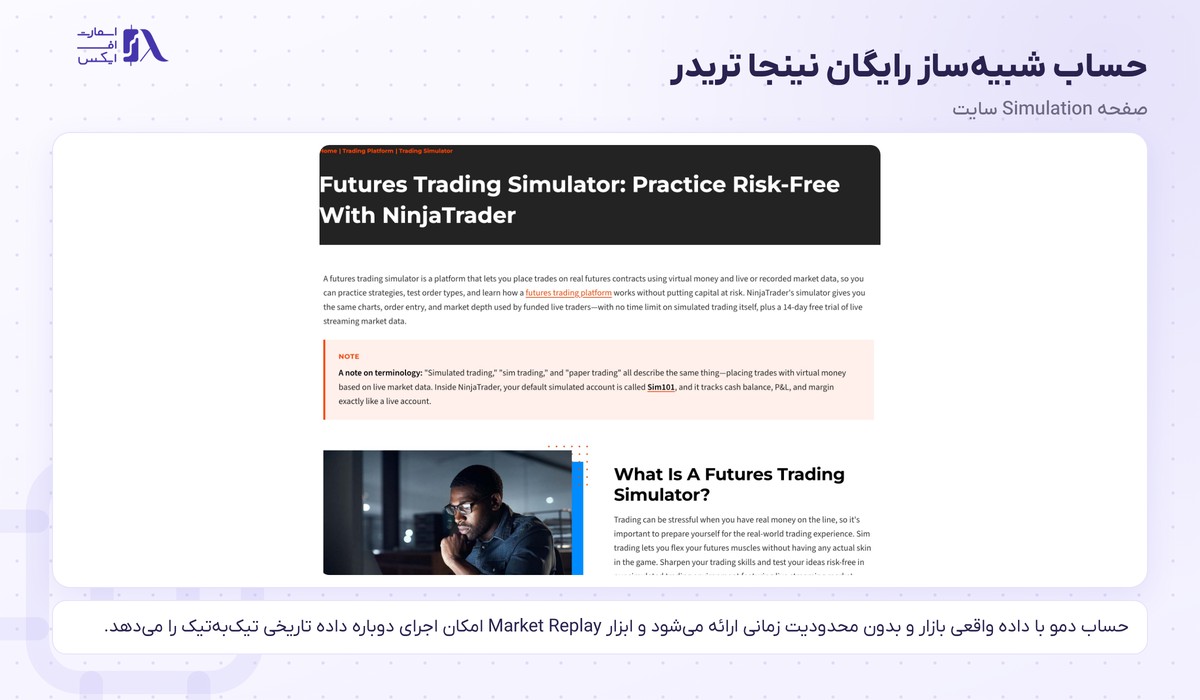 بروکر NinjaTrader | (نینجا تریدر) 6 حساب شبیهساز رایگان بروکر نینجا تریدر