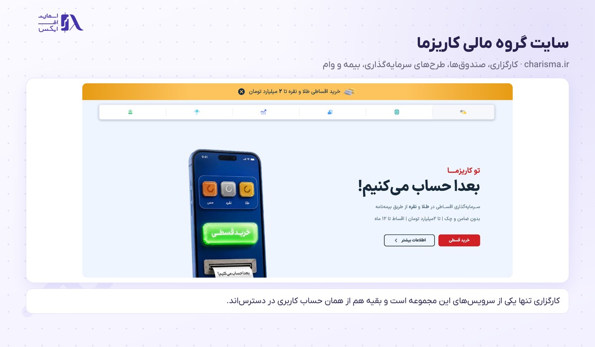کارگزاری کاریزما | Charisma 5 سایت گروه مالی کاریزما و خدمات آن