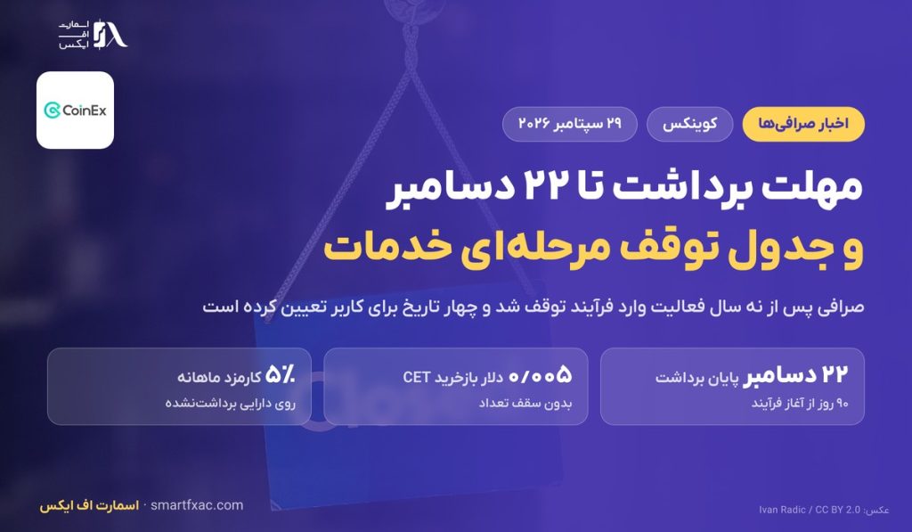 مهلت برداشت دارایی در کوینکس تا ۲۲ دسامبر ۲۰۲۶؛ جدول توقف خدمات