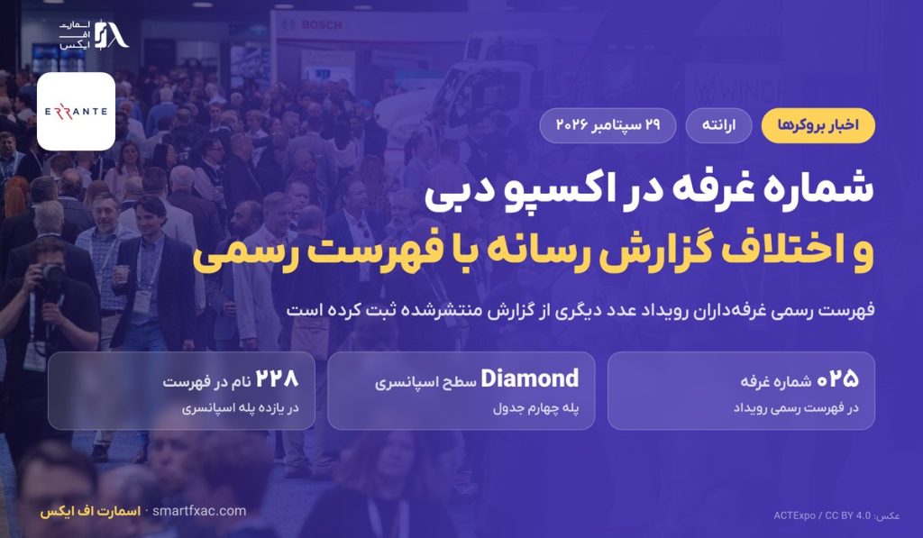 شماره غرفه ارانته در فارکس اکسپو دبی ۲۰۲۶؛ اختلاف گزارش با فهرست رسمی 1 شماره غرفه ارانته در فارکس اکسپو دبی ۲۰۲۶؛ اختلاف گزارش با فهرست رسمی