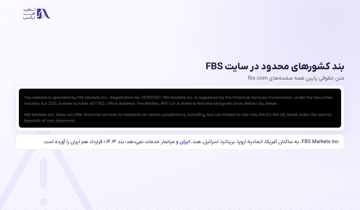 بند محدودیت ایران در قوانین بروکر اف بی اس