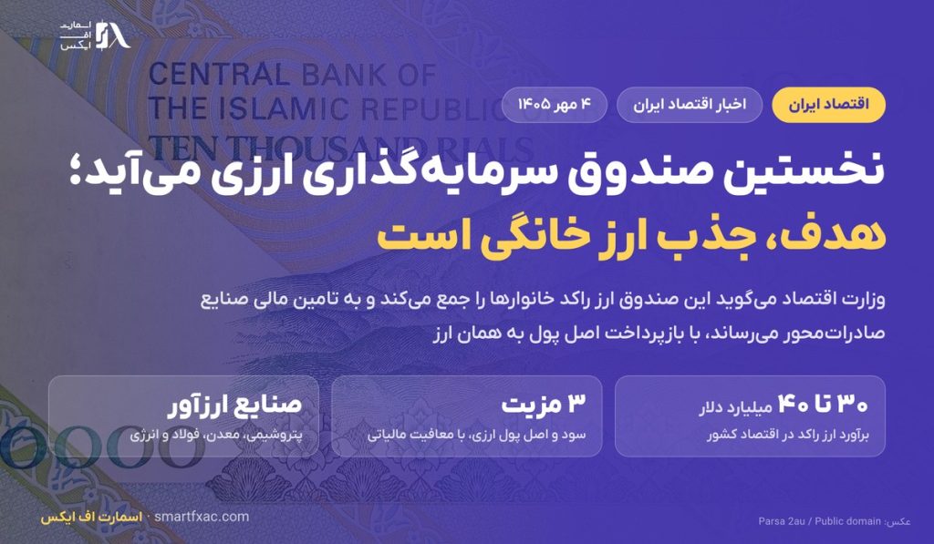 نخستین صندوق سرمایه‌گذاری ارزی می‌آید؛ هدف، جذب ارز خانگی برای تامین مالی صنایع است