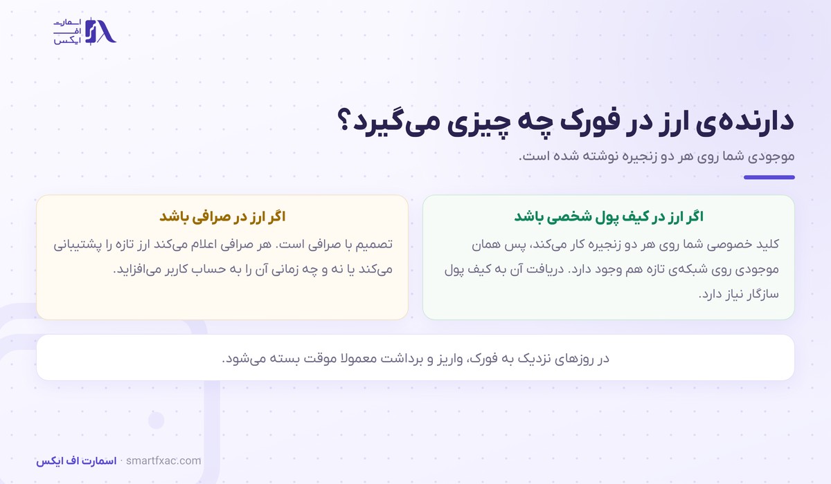 وضعیت دارایی کاربر در هارد فورک؛ کیف پول شخصی در برابر حساب صرافی