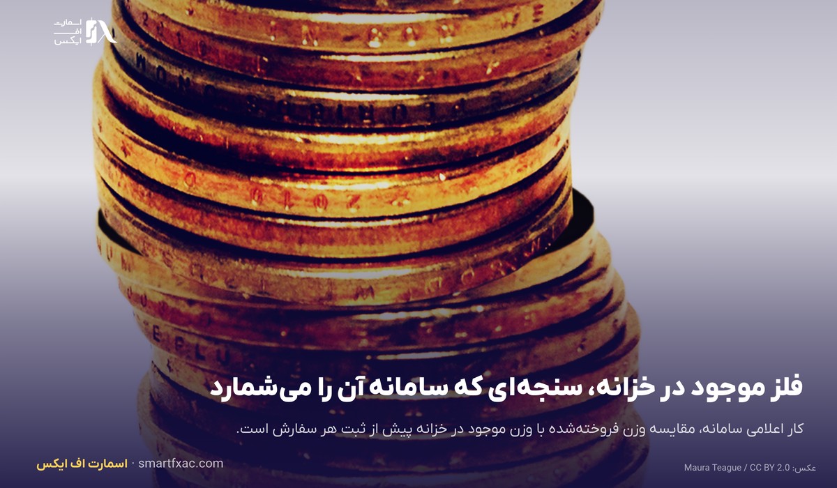 فلز موجود در خزانه، سنجه‌ای که سامانه ناظر آن را پیش از هر سفارش می‌شمارد