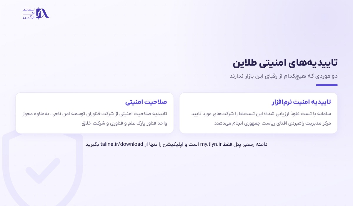طلاین | (Taline) 3 تاییدیه امنیت نرمافزار و صلاحیت امنیتی طلاین