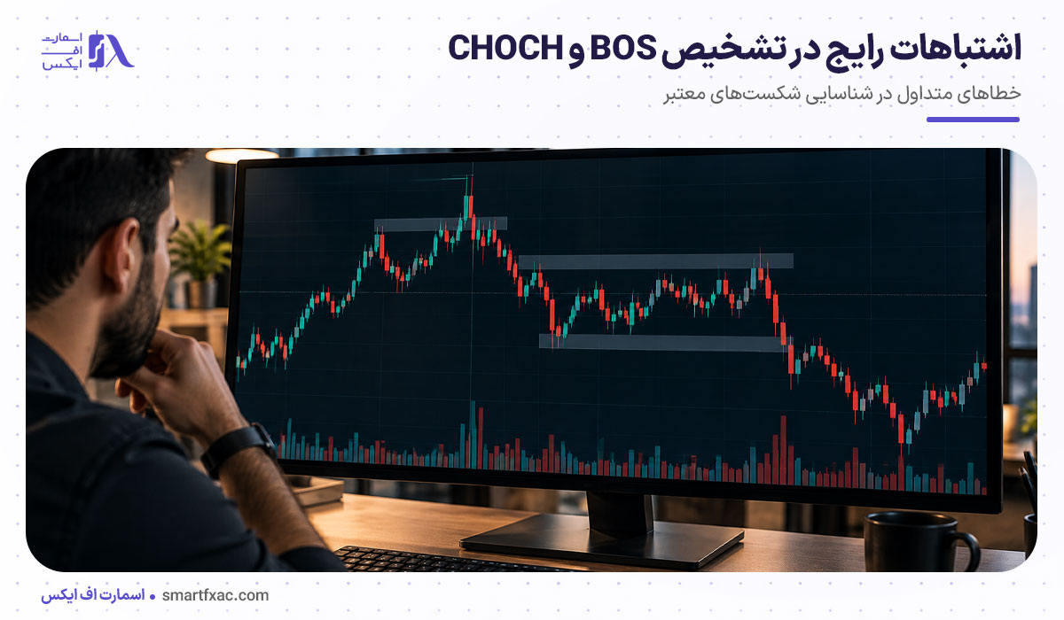 BOS و CHOCH چیست؟ | +6 تفاوت BOS و CHOCH 8 اشتباهات رایج در تشخیص BOS و CHOCH
