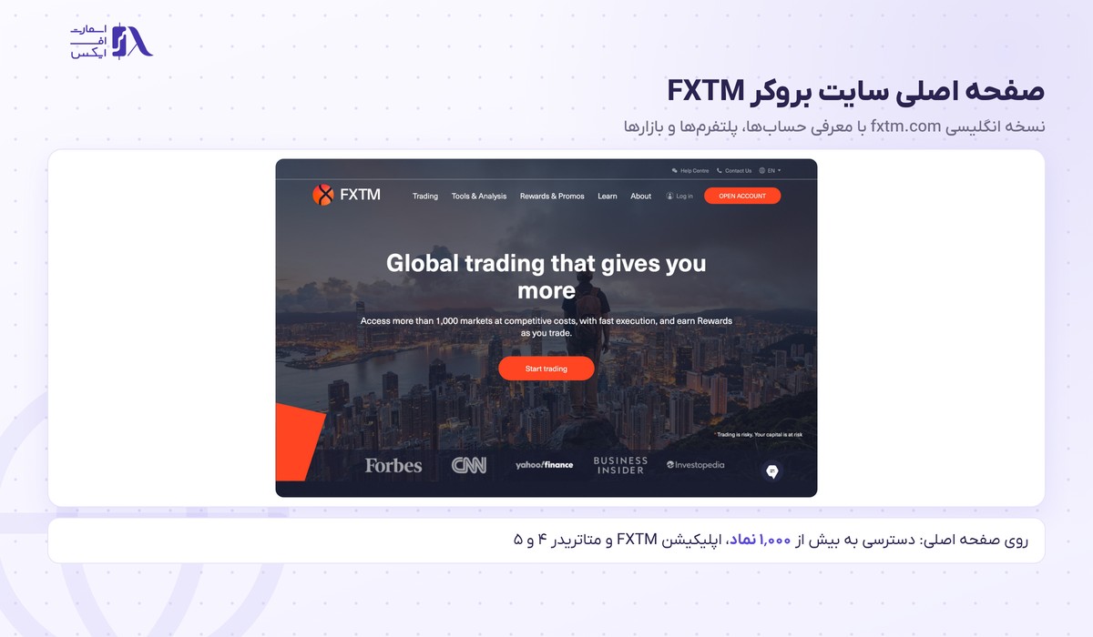 بروکر FXTM | (اف ایکس تی ام) 1 صفحه اصلی سایت بروکر اف ایکس تی ام (FXTM)
