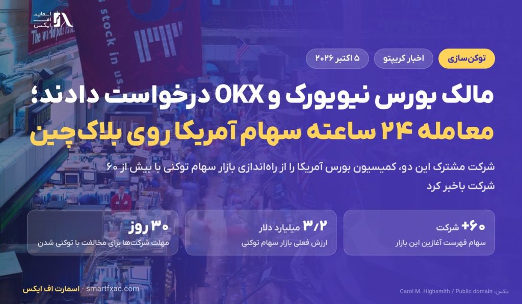 مالک بورس نیویورک و OKX درخواست دادند؛ معامله ۲۴ ساعته سهام آمریکا روی بلاک‌چین با ۶۰ شرکت