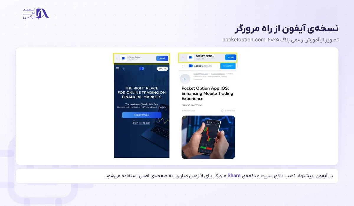 ورود به پاکت آپشن؛ سایت رسمی، اپلیکیشن، بازیابی رمز و پشتیبانی 12 پیشنهاد نصب نسخهی آیفون بالای سایت پاکت آپشن در آموزش رسمی