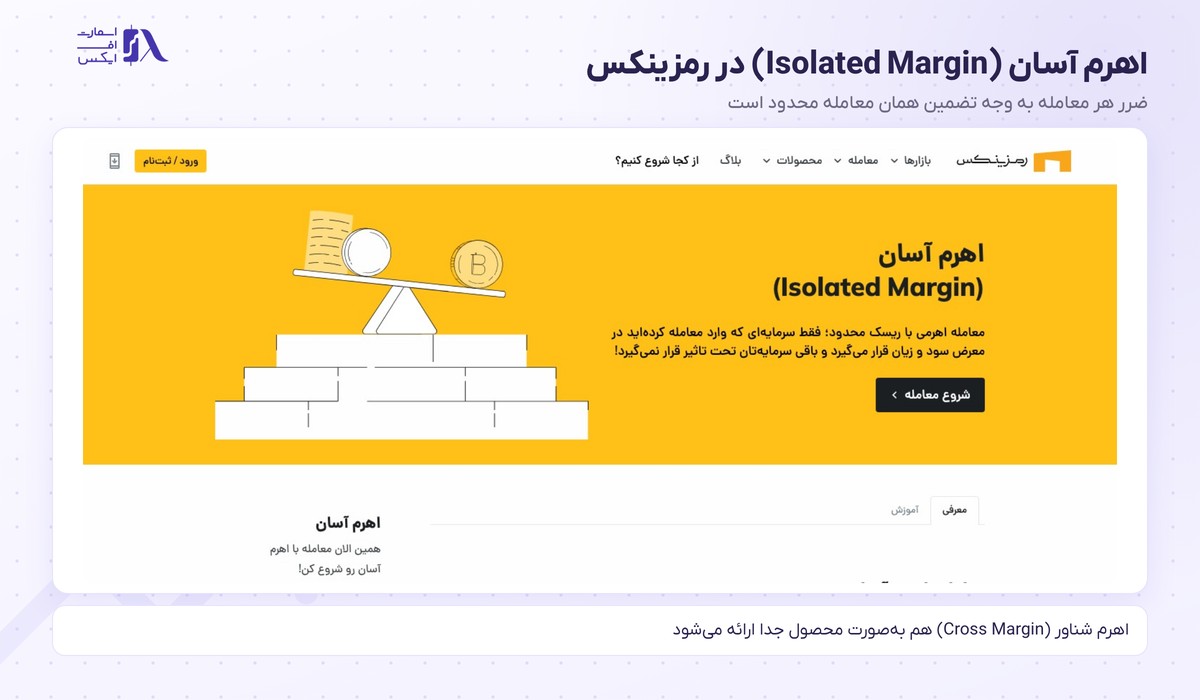 صرافی رمزینکس 42 صفحه محصول اهرم آسان یا Isolated Margin
