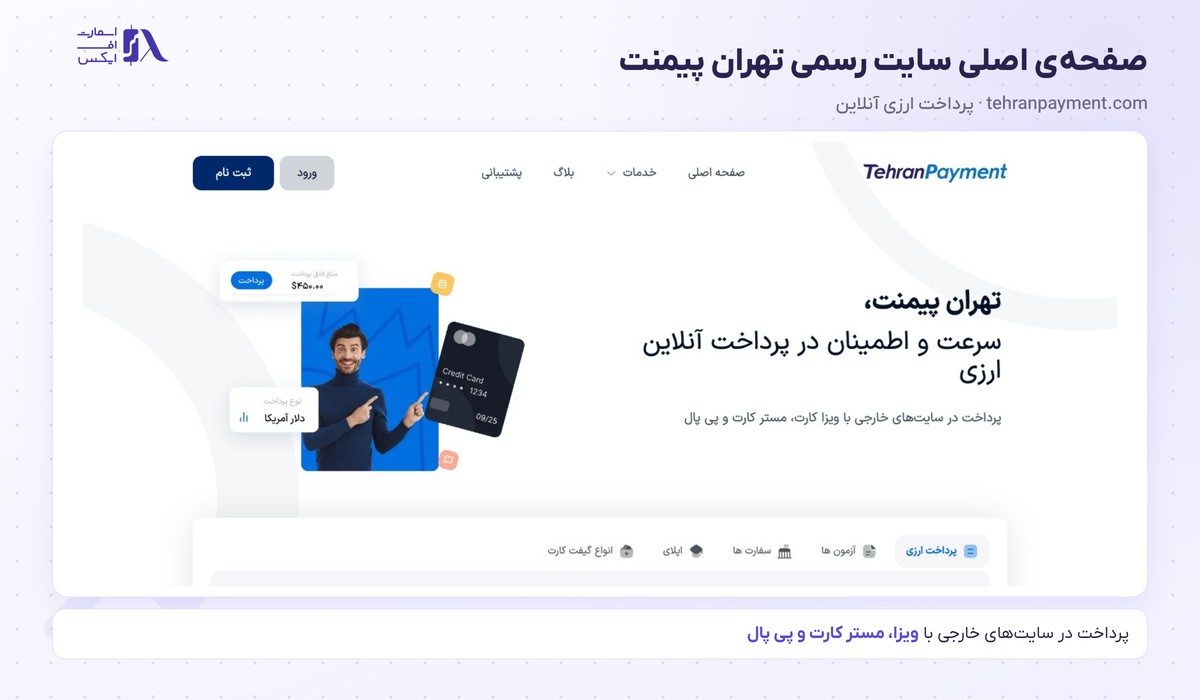 صفحه‌ی اصلی سایت رسمی تهران پیمنت