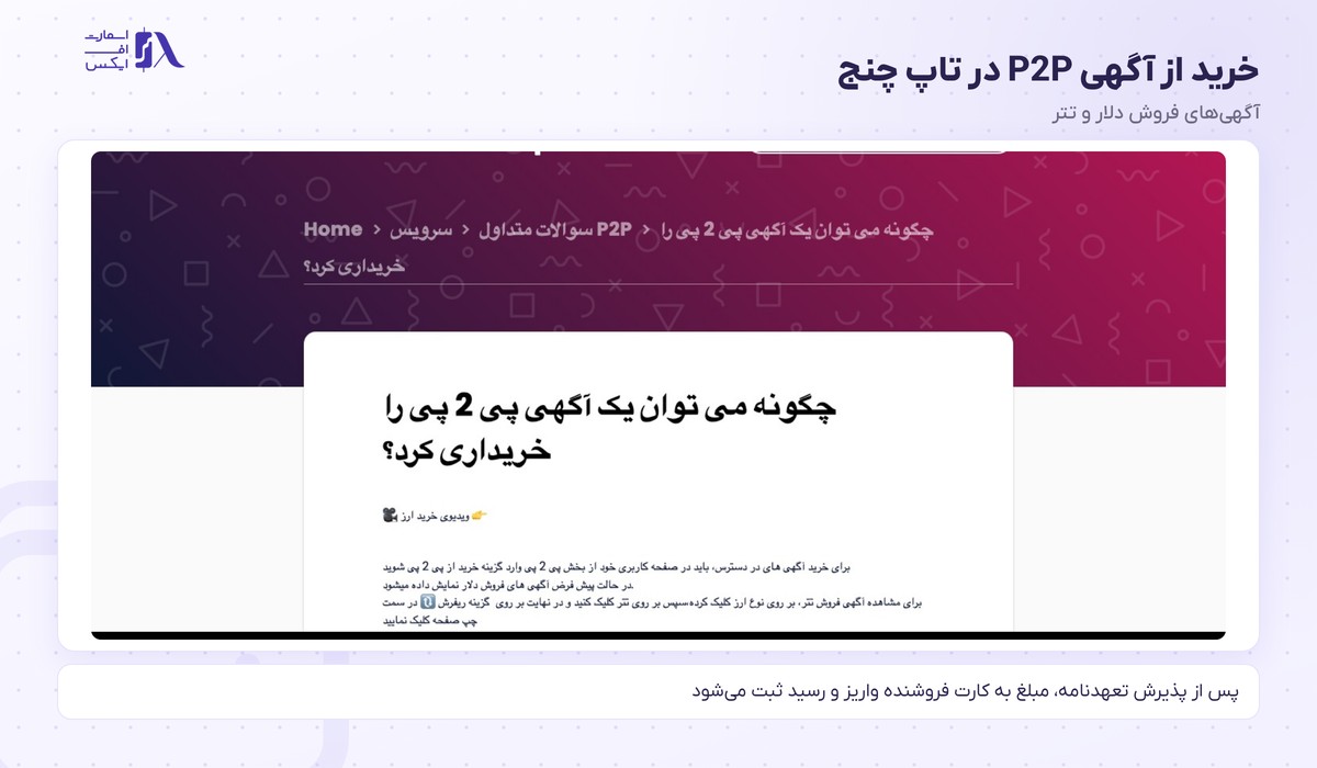 صرافی تاپ چنج | (TopChange) 5 خرید از آگهی P2P در تاپ چنج