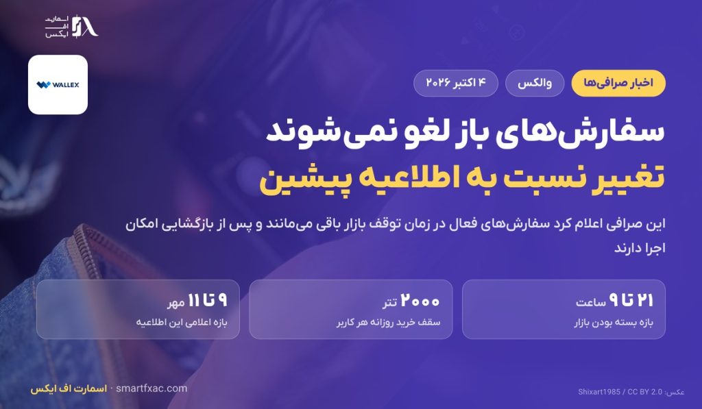 سفارشهای باز والکس در توقف شبانه بازار تتر لغو نمیشوند 1 سفارشهای باز والکس در توقف شبانه بازار تتر لغو نمیشوند