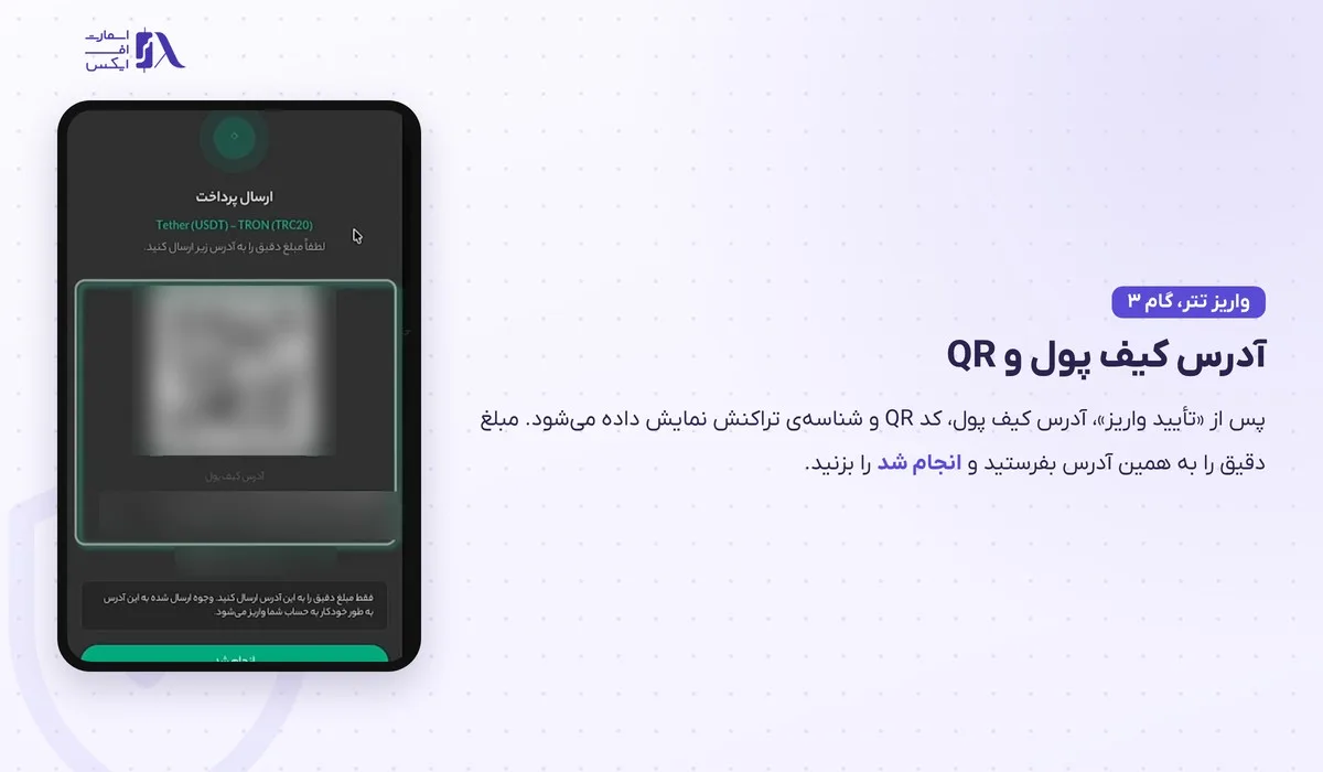 واریز و برداشت در بروکر وینگو؛ آموزش تتر، ریالی و قوانین برداشت 11 آدرس کیف پول و QR واریز تتر به وینگو مارکتس