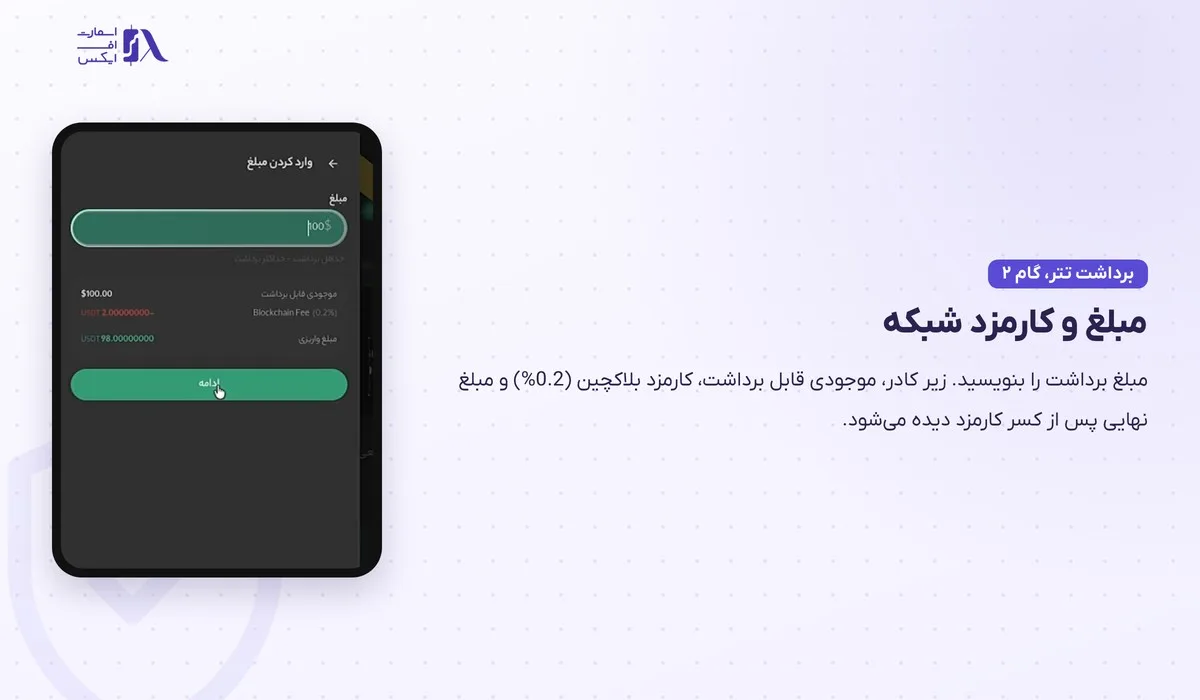 واریز و برداشت در بروکر وینگو؛ آموزش تتر، ریالی و قوانین برداشت 28 مبلغ برداشت و کارمزد بلاکچین در پنل وینگو
